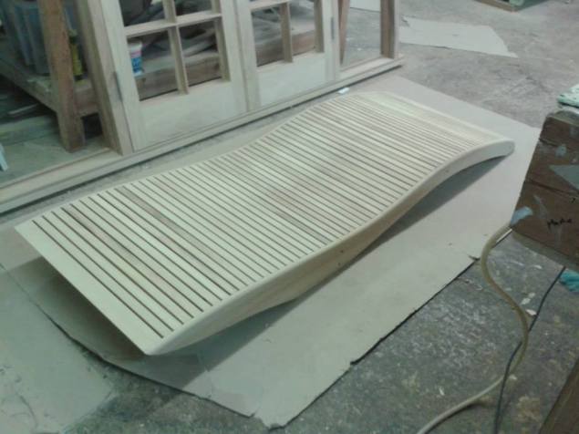 Sun lounger designed and made by Stephen Wipp of Aragon joinery. All rights reserved Stephen Wipp 2014